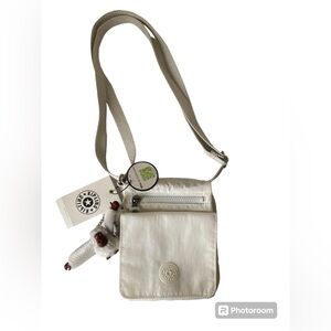 Kipling NW El Dorado Crossbody Alabaster Tonal New
